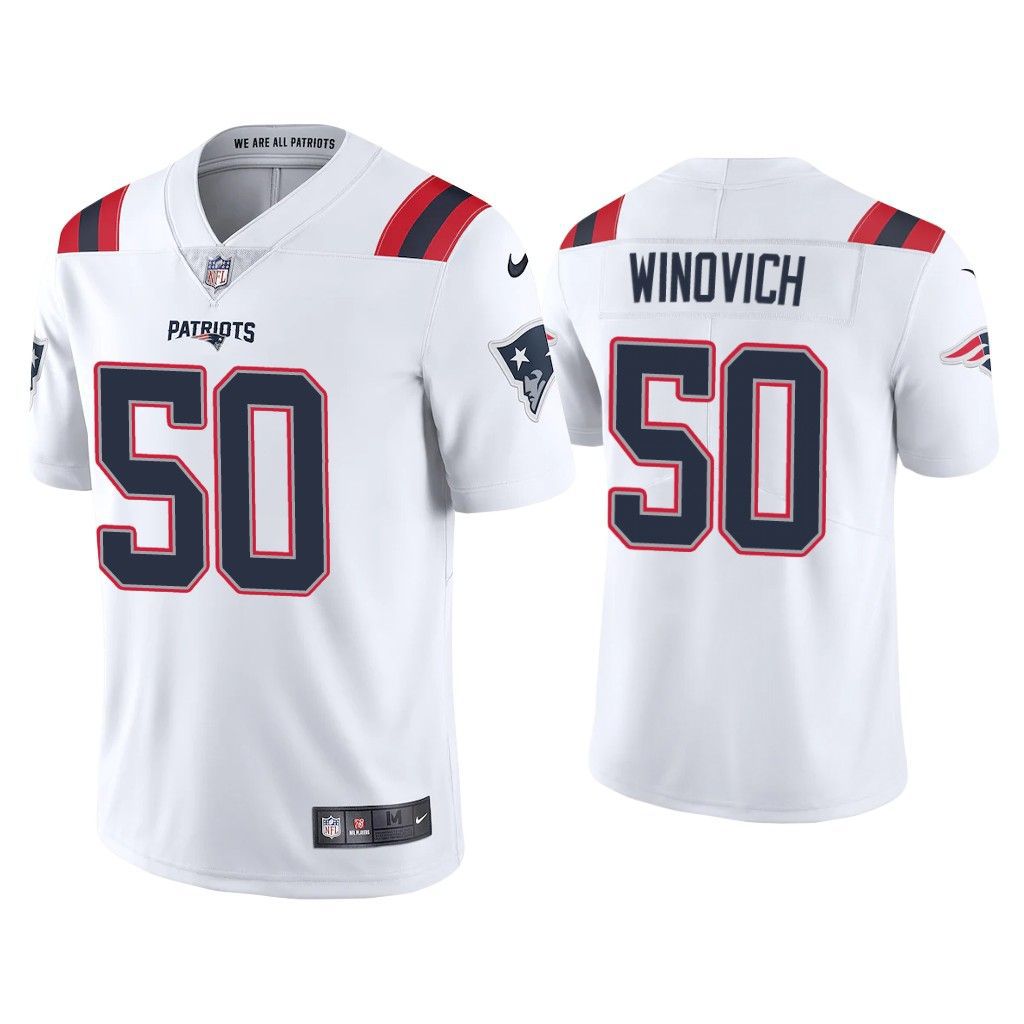 Men New England Patriots #50 Chase Winovich Nike White Vapor Limited NFL Jersey
